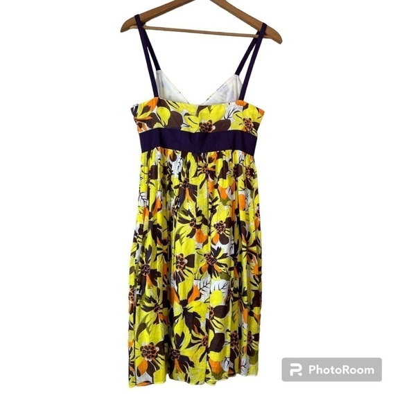 MILLY Silk Blend Floral Print Spaghetti Strap Sundress Size 6 - Picture 2 of 16